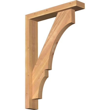 Balboa Block Smooth Bracket W/ Offset Brace, Western Red Cedar, 3 1/2W X 18D X 26H